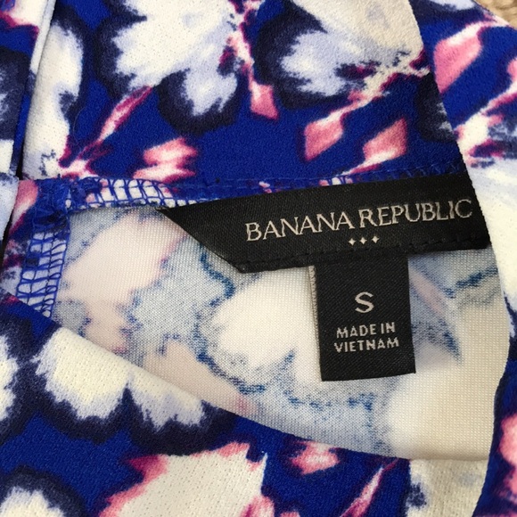 Banana republic factory small blue high neck peplum blouse. - Picture 3 of 7